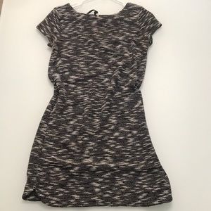 Black and white textured sheath dress